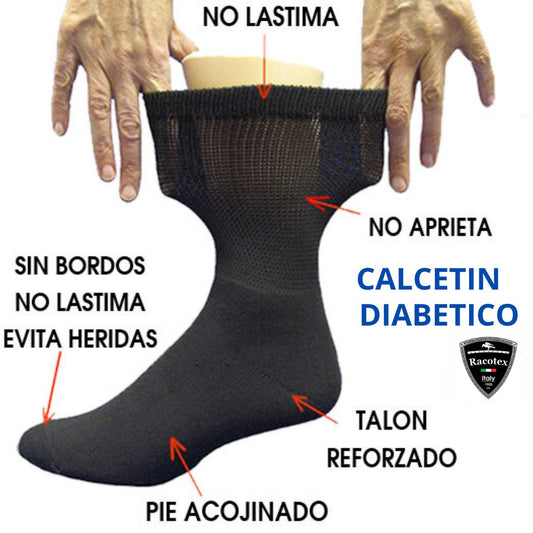 Calcetines de algodon para diabetico (12 pares)