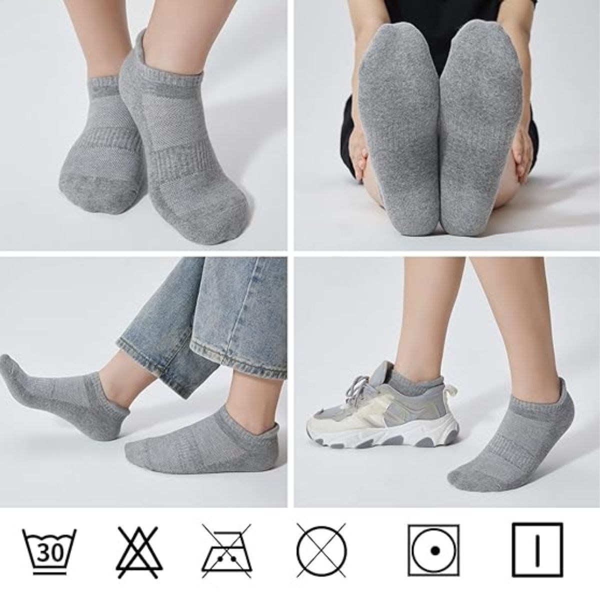 6 pares calcetines deportivos corte bajo paquete