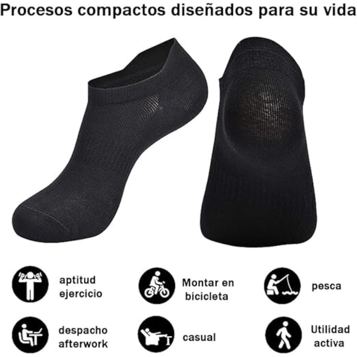 6 pares calcetines deportivos corte bajo paquete