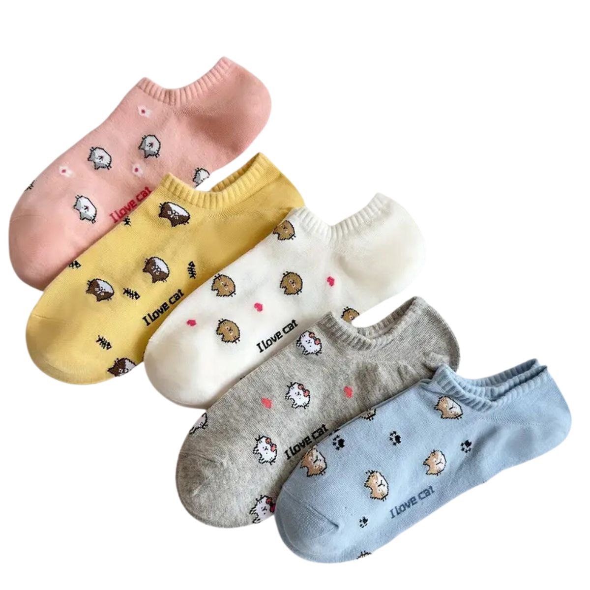 12 pares tin corto algodon casual dama diferentes diseños