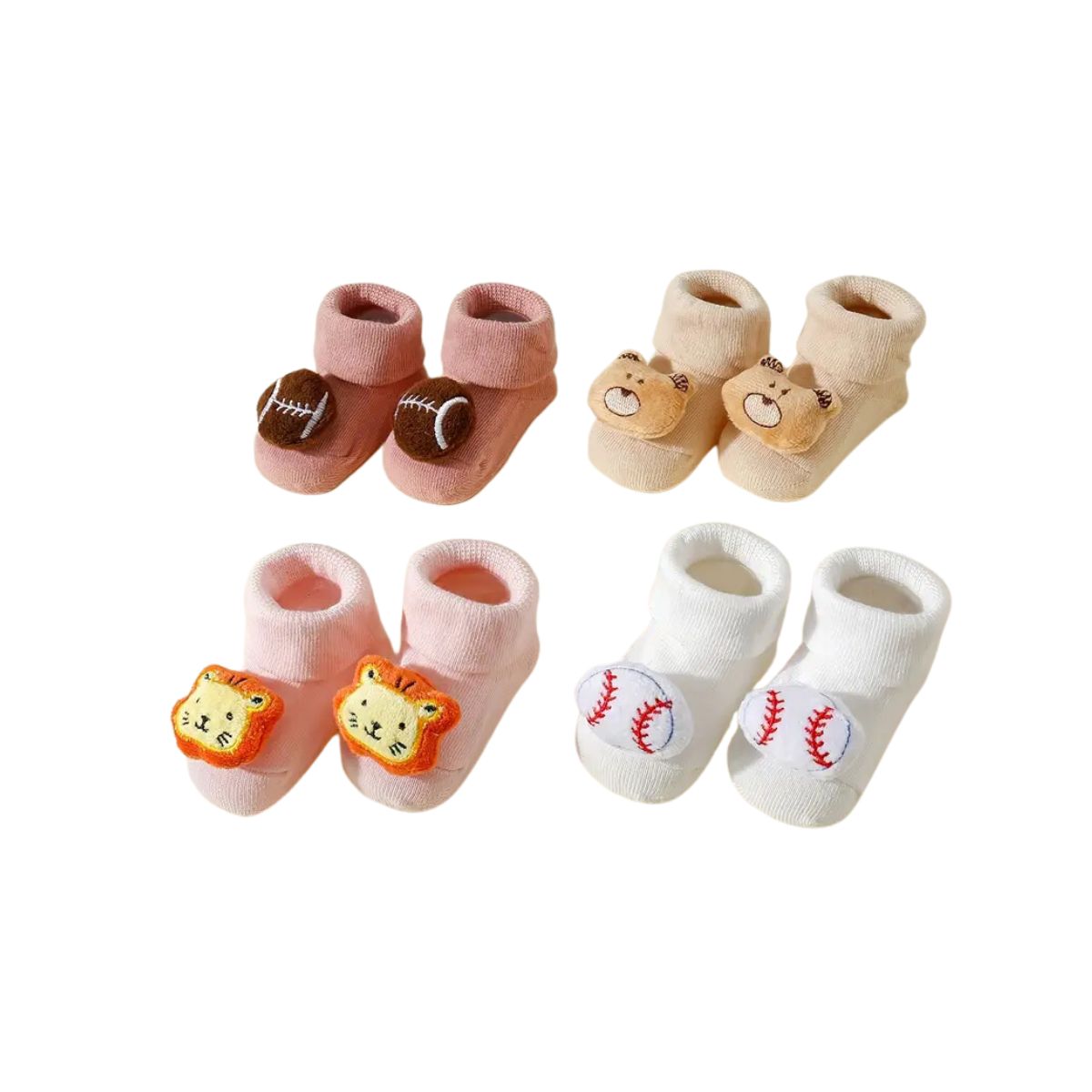 6 pares calcetin con peluche bebé 0 a 12 meses