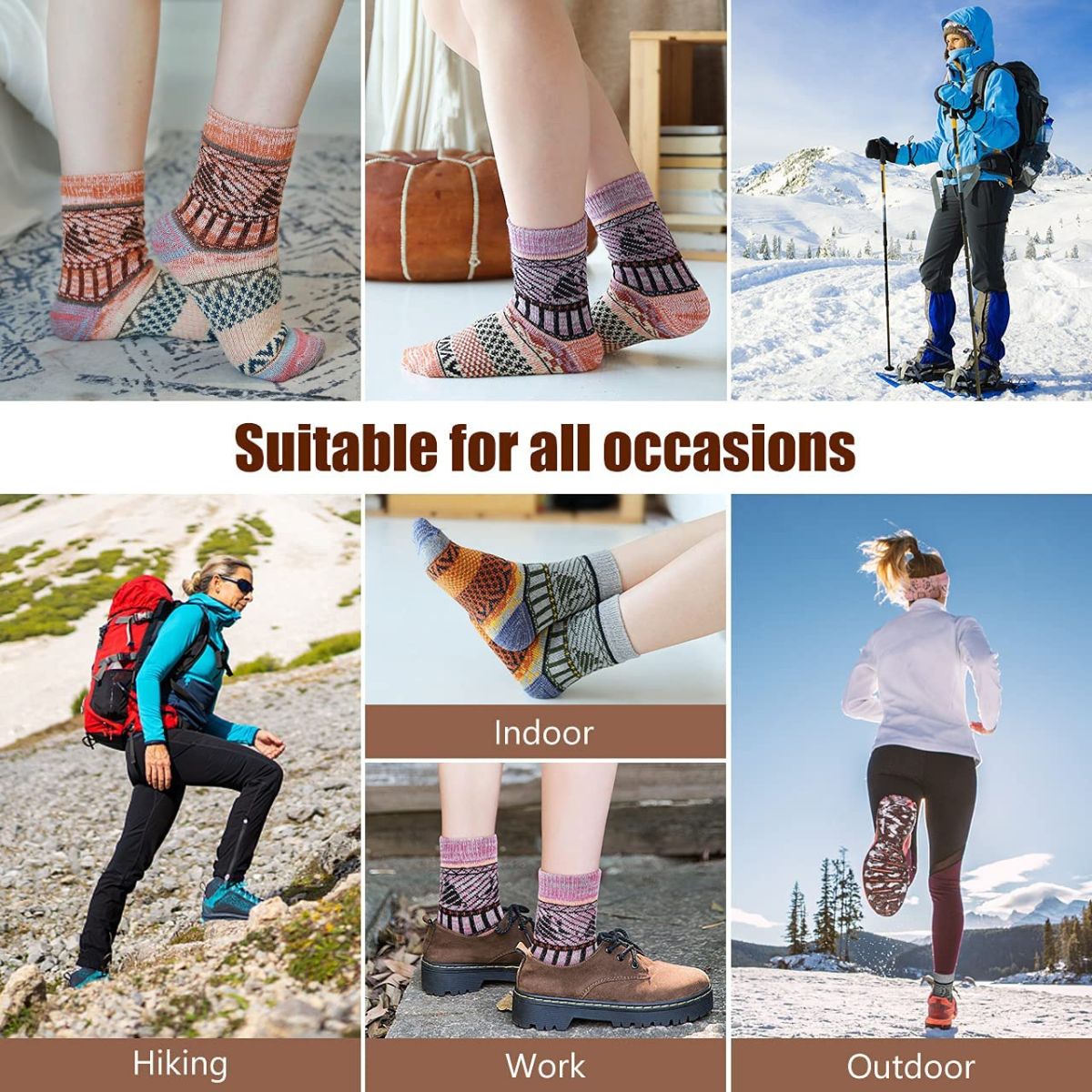 calcetines termicos para dama gruesos suaves y comodos (6 pares)