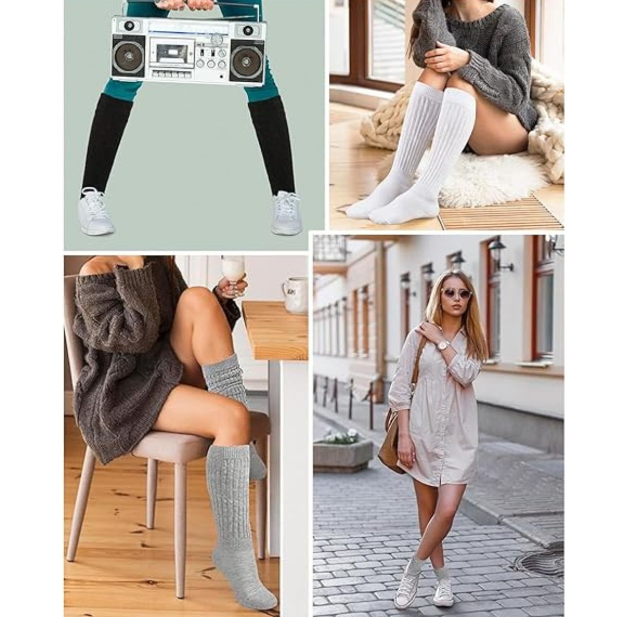 calcetas largas y térmicas 12 pares mujer