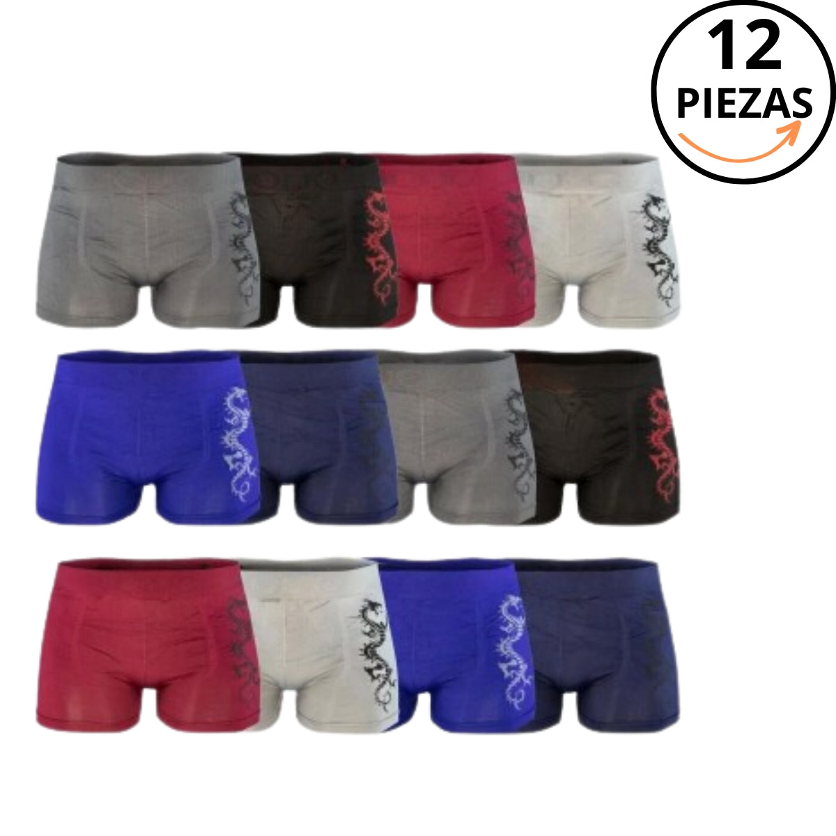 boxer para caballero 12 pzas comodo cortos moda anti olores