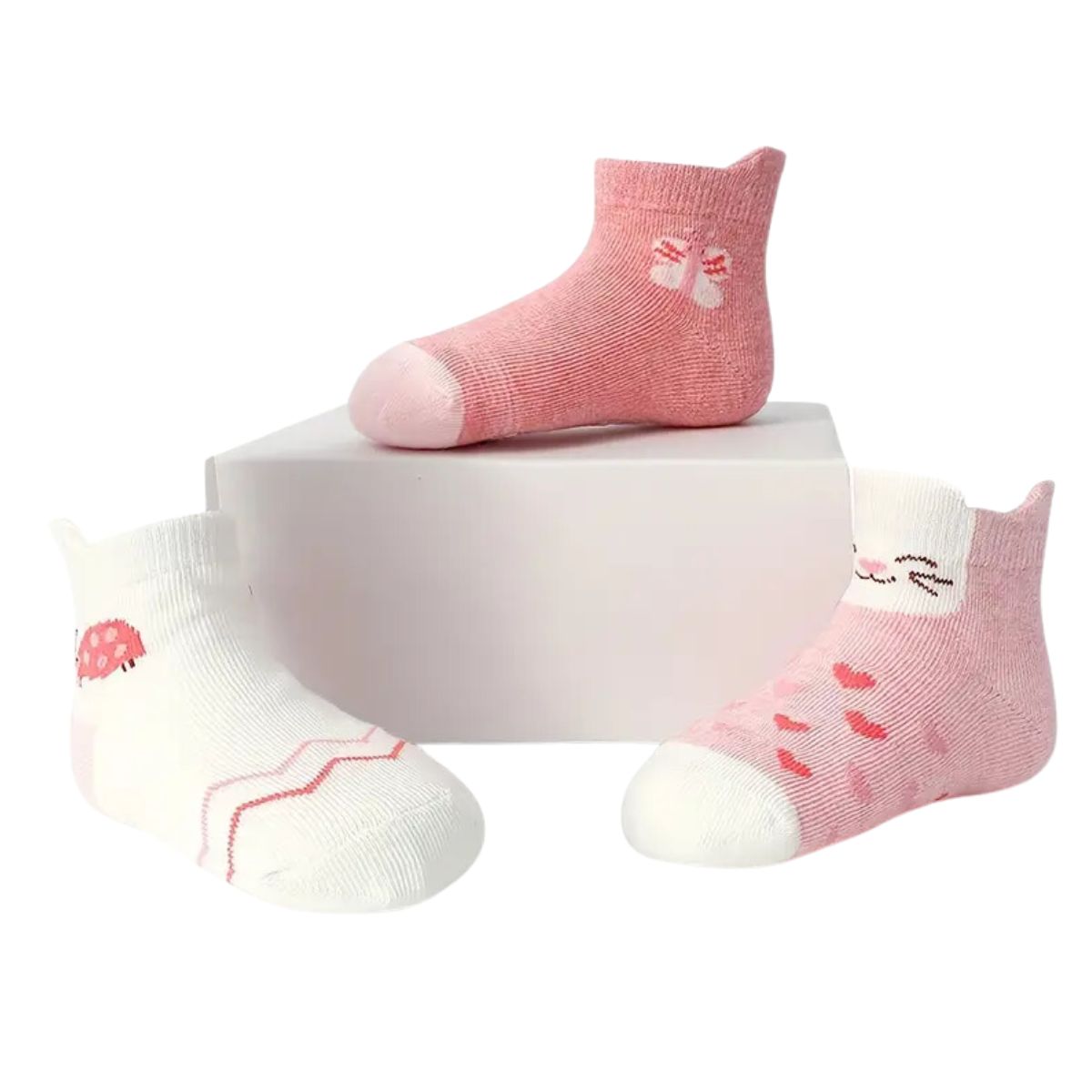 6 pares de calcetas para niña cubre tobillos