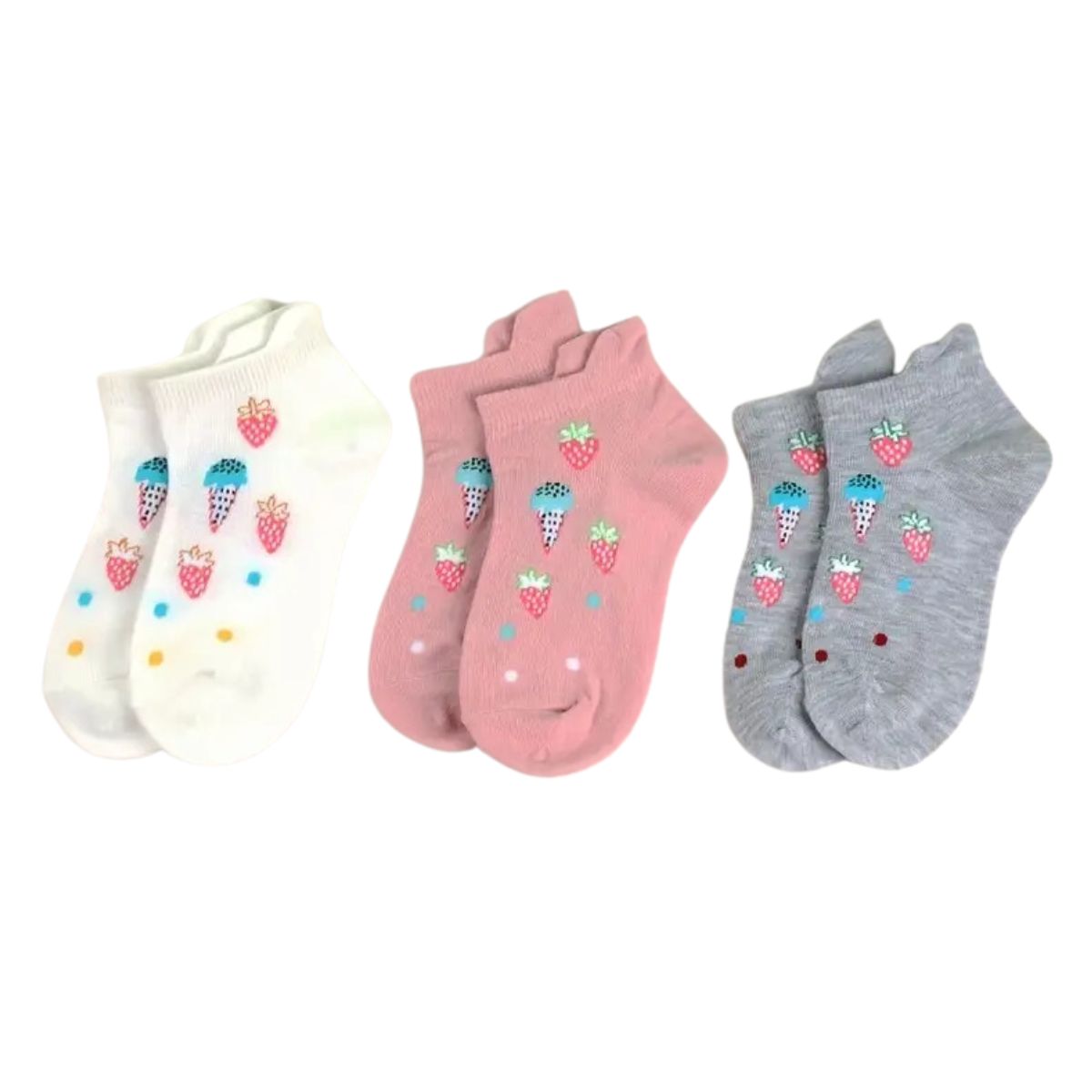 6 pares de calcetas para niña cubre tobillos