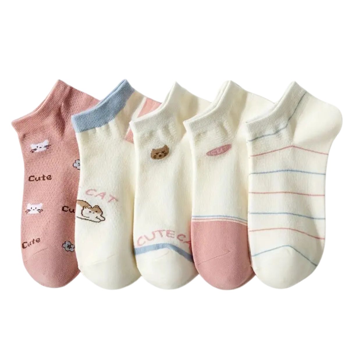 12 pares de calcetas con diseños para dama