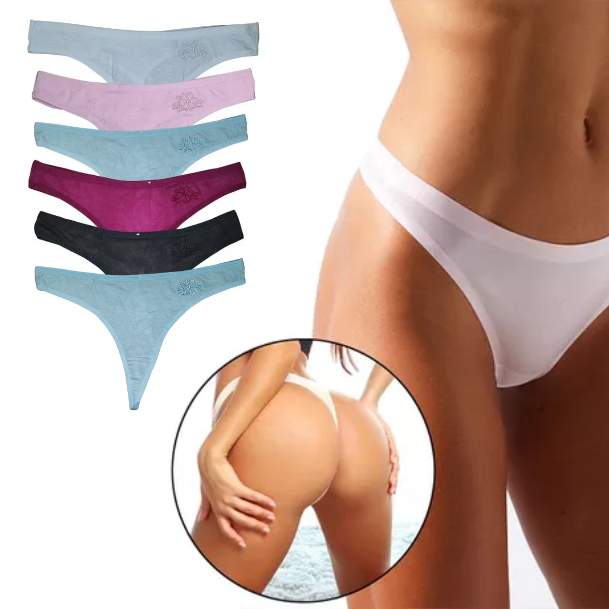 tanga comoda surtida mayoreo (12 piezas)