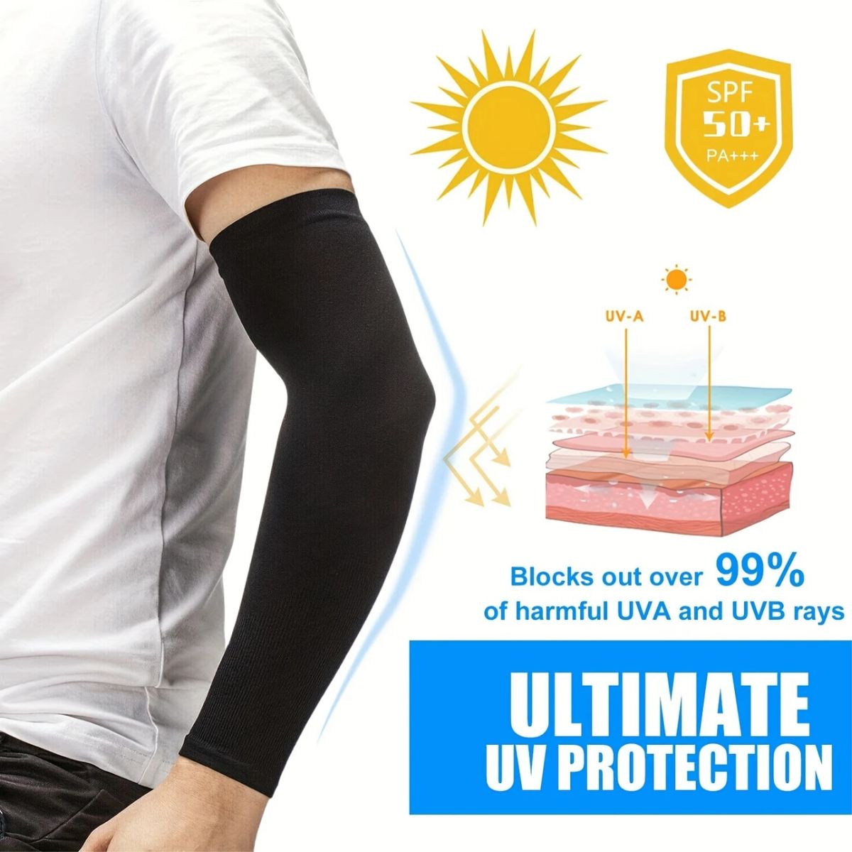 1 par mangas para protección solar uv adulto unisex