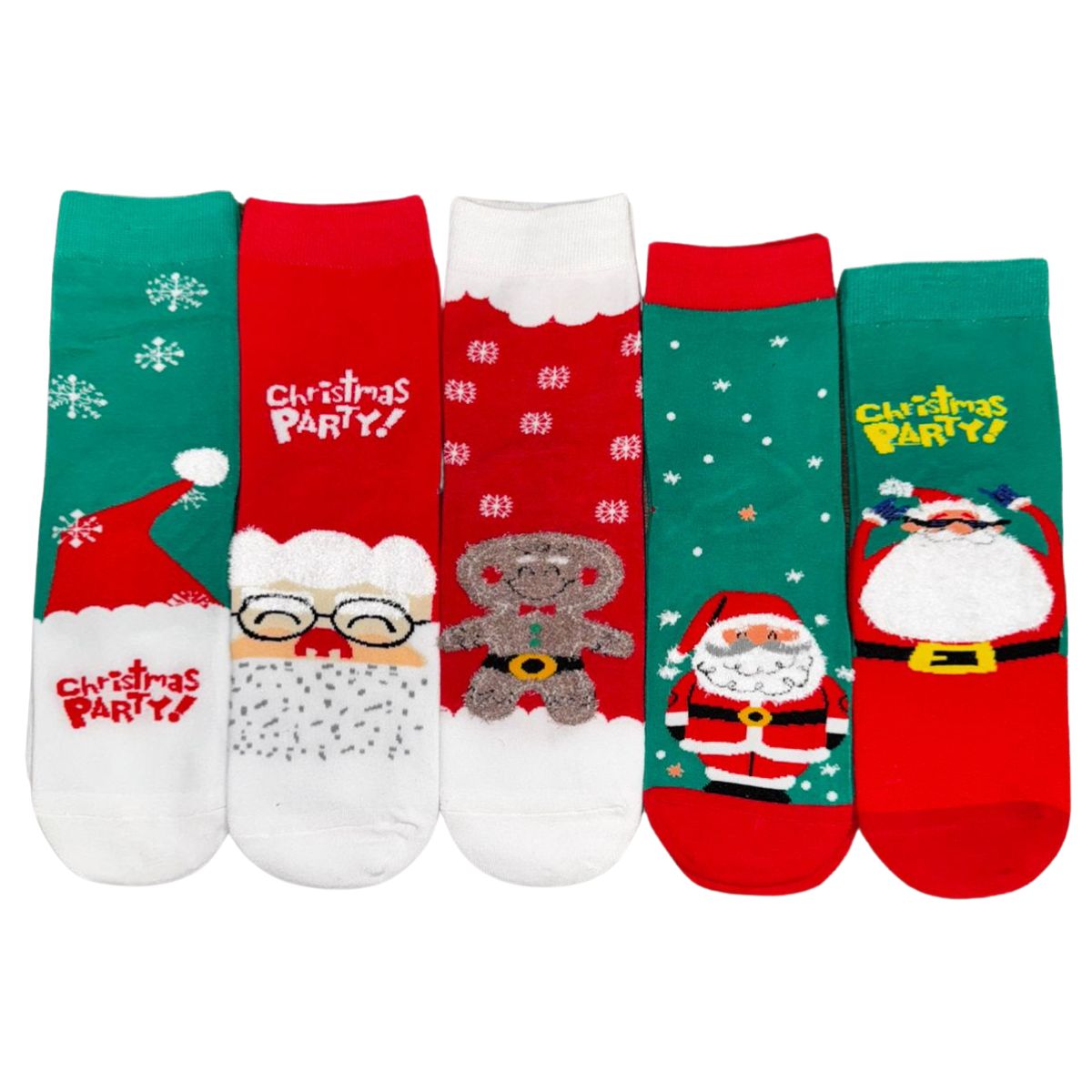 12 pares de calcetín navideño cómodo y con estampados diferentes