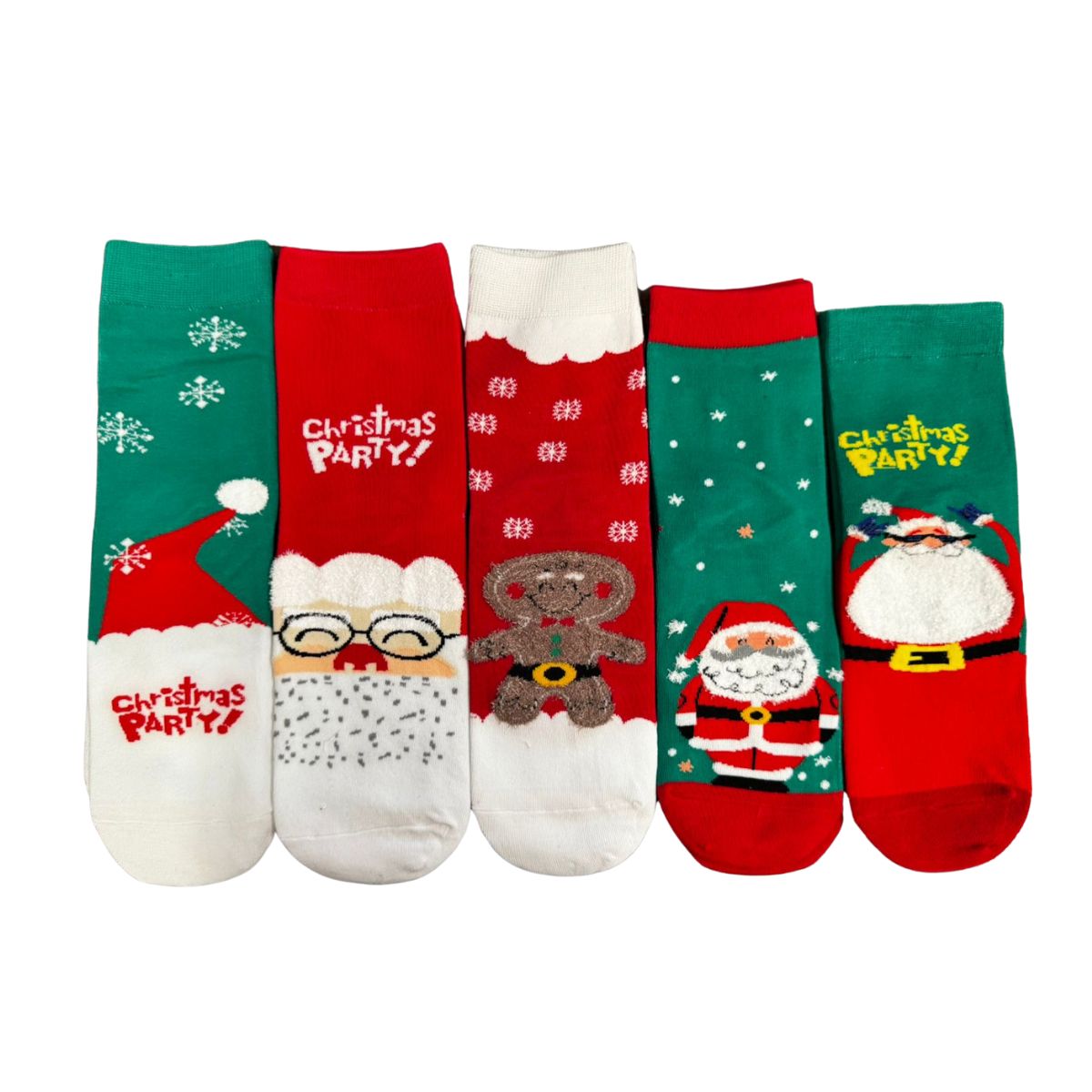 12 pares de calcetín navideño cómodo y con estampados diferentes