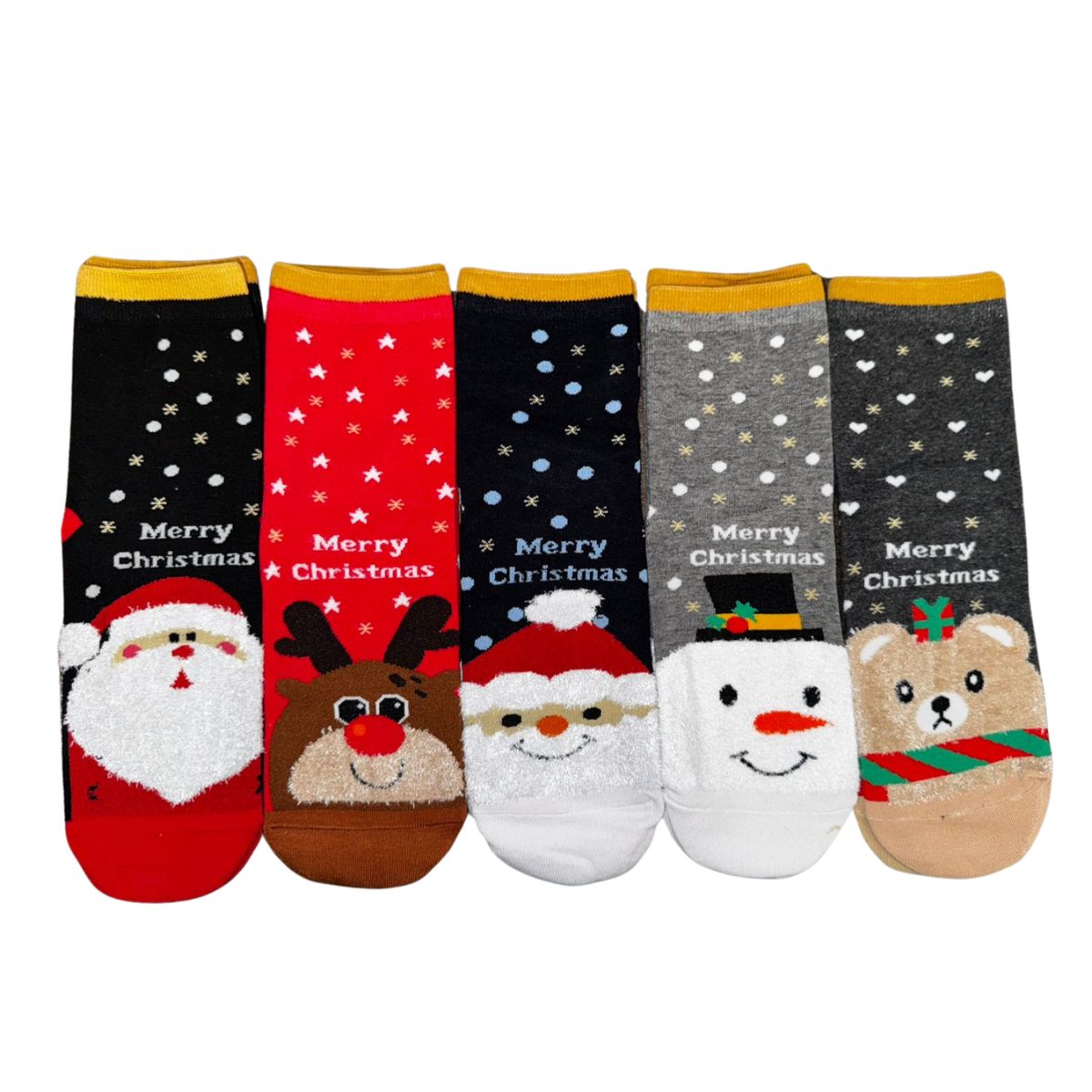 12 pares de calcetín navideño cómodo y con estampados diferentes