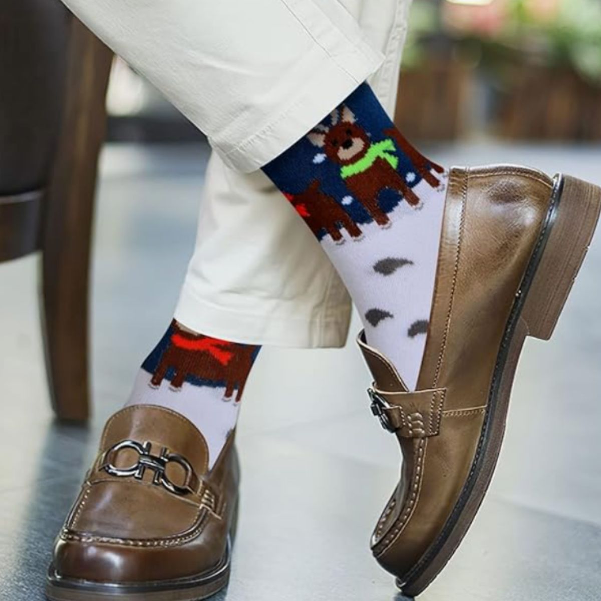 6 pares de calcetas navideñas cortas