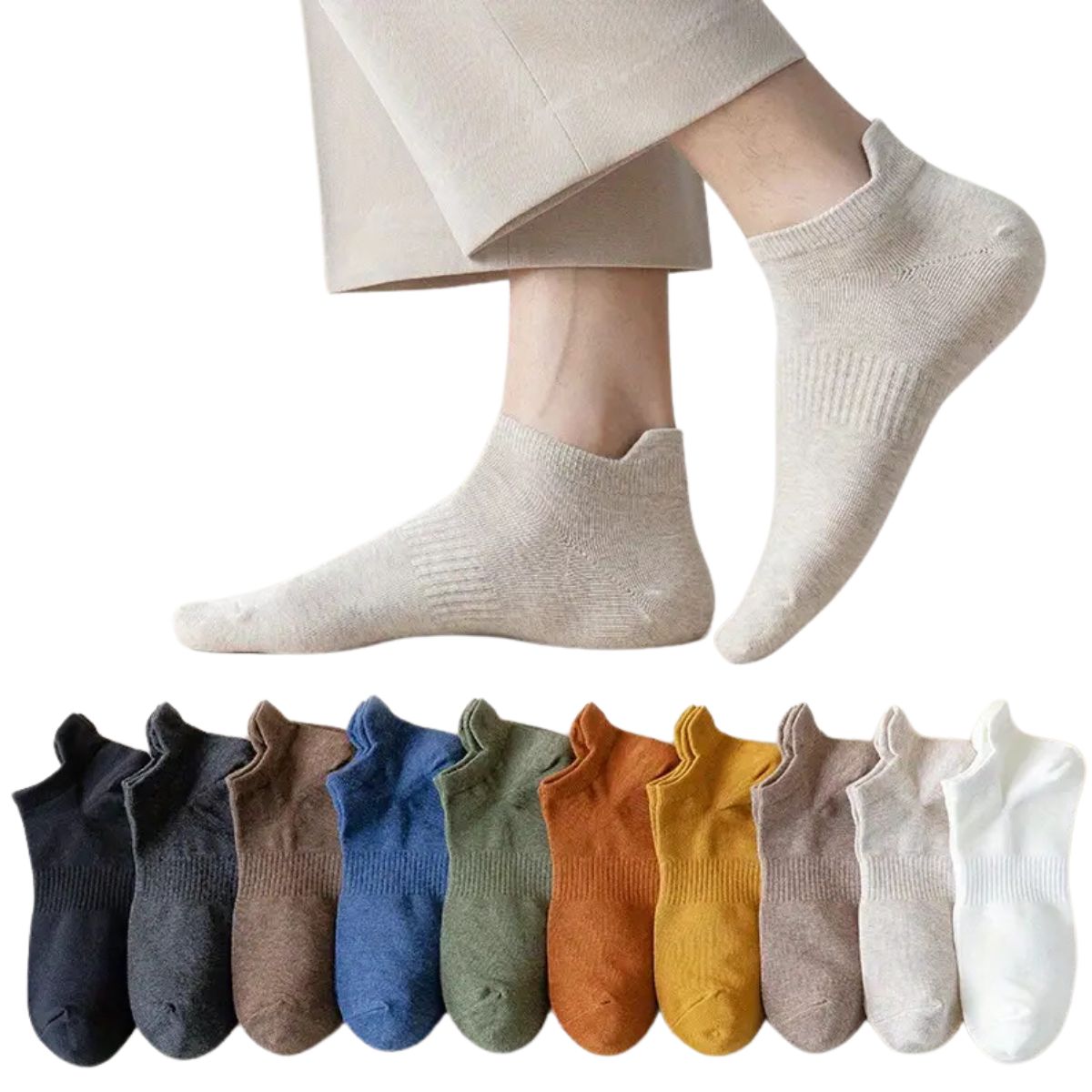 12 pares de calcetas cubre talon para caballero