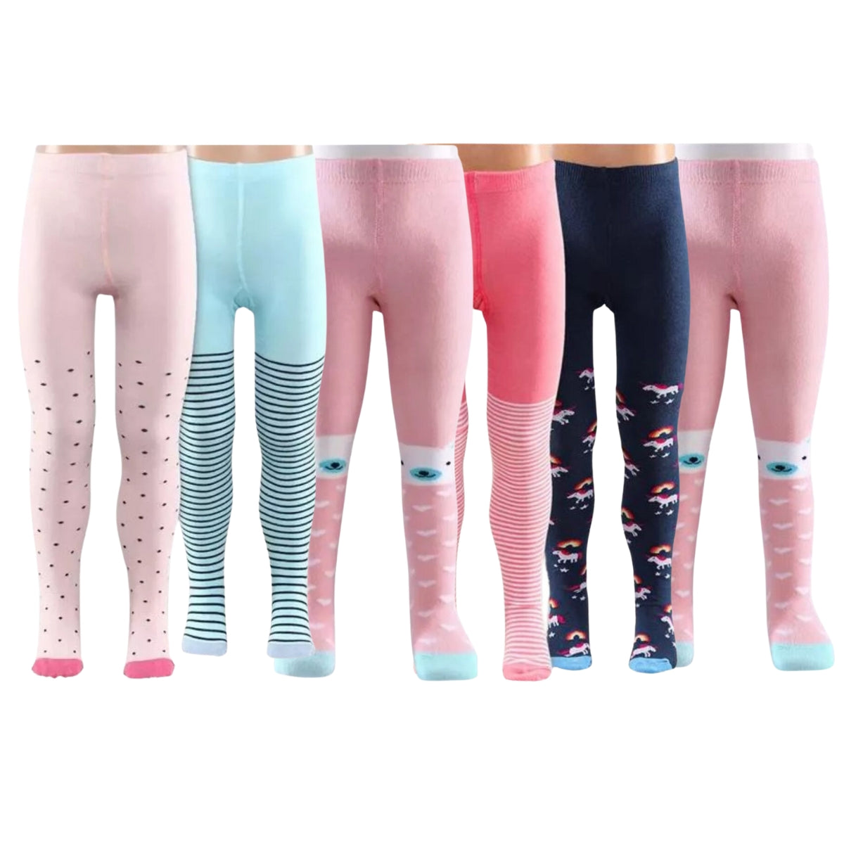 mallas con pie térmica con diseños 6 piezas