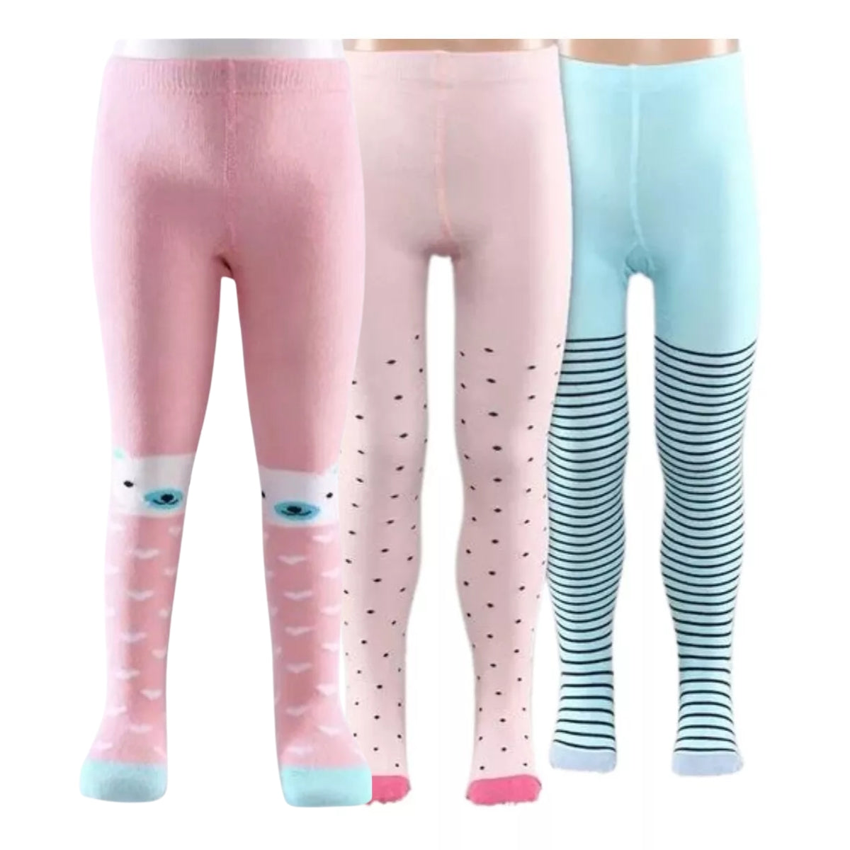 mallas con pie térmica con diseños 6 piezas
