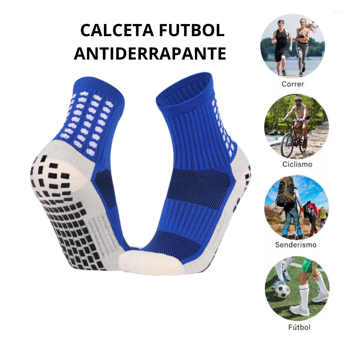 12 pares calceta de futbol antiderrapantes