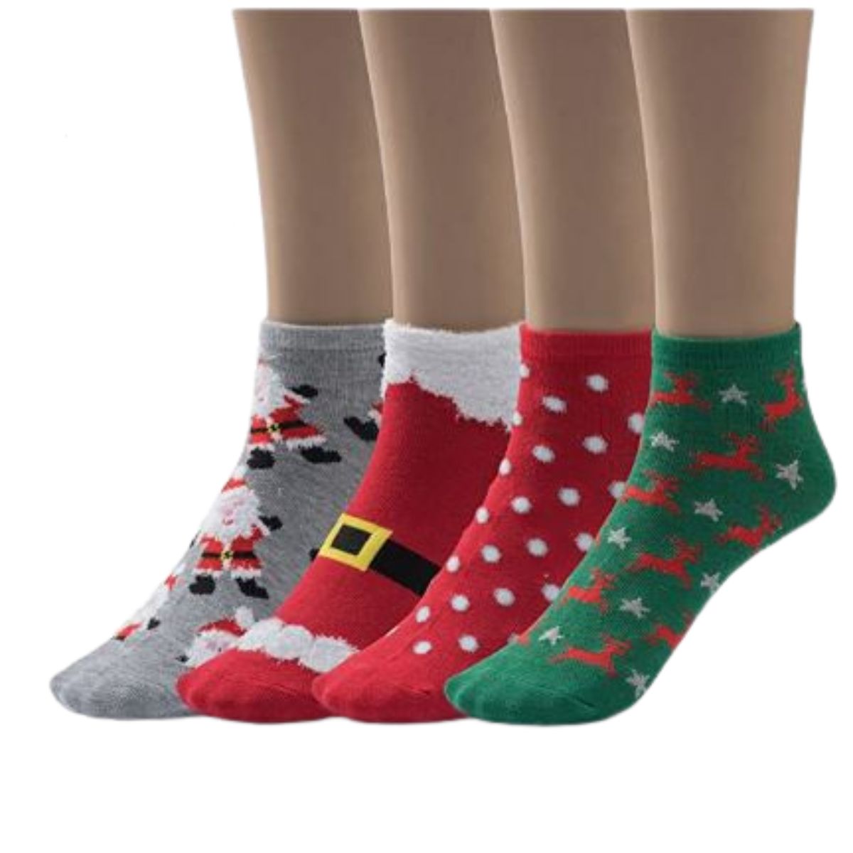 calcetas navideñas cortas (12 pares)