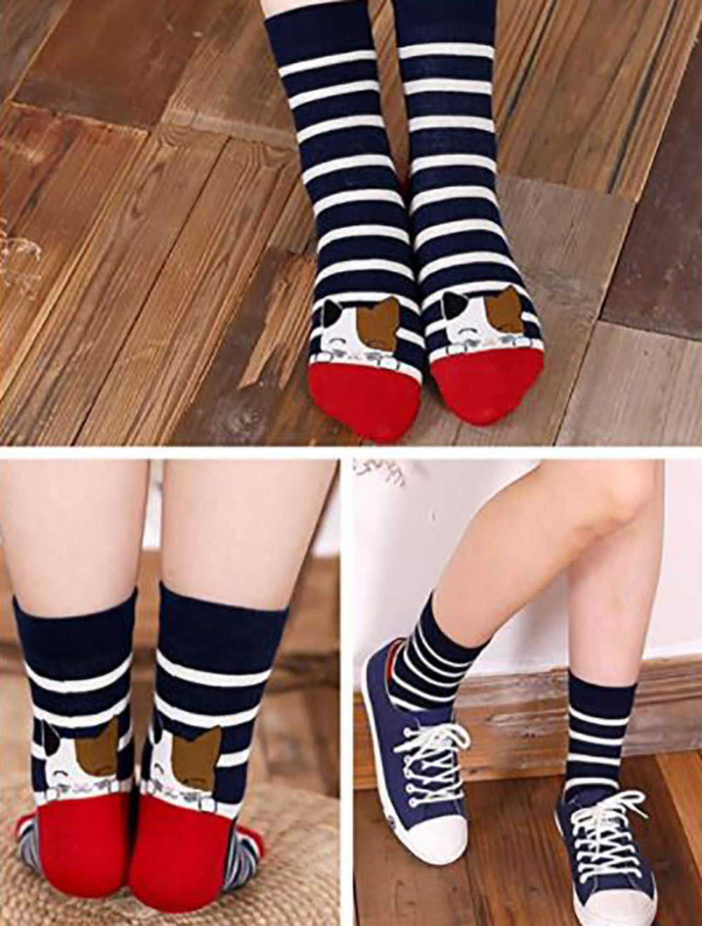 calcetines largos de orejitas 12 pares diferentes diseños