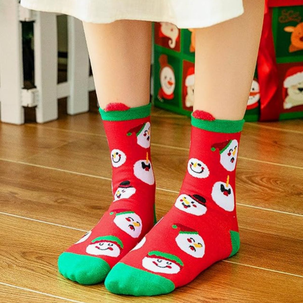calcetas navideñas cortas (6 pares)