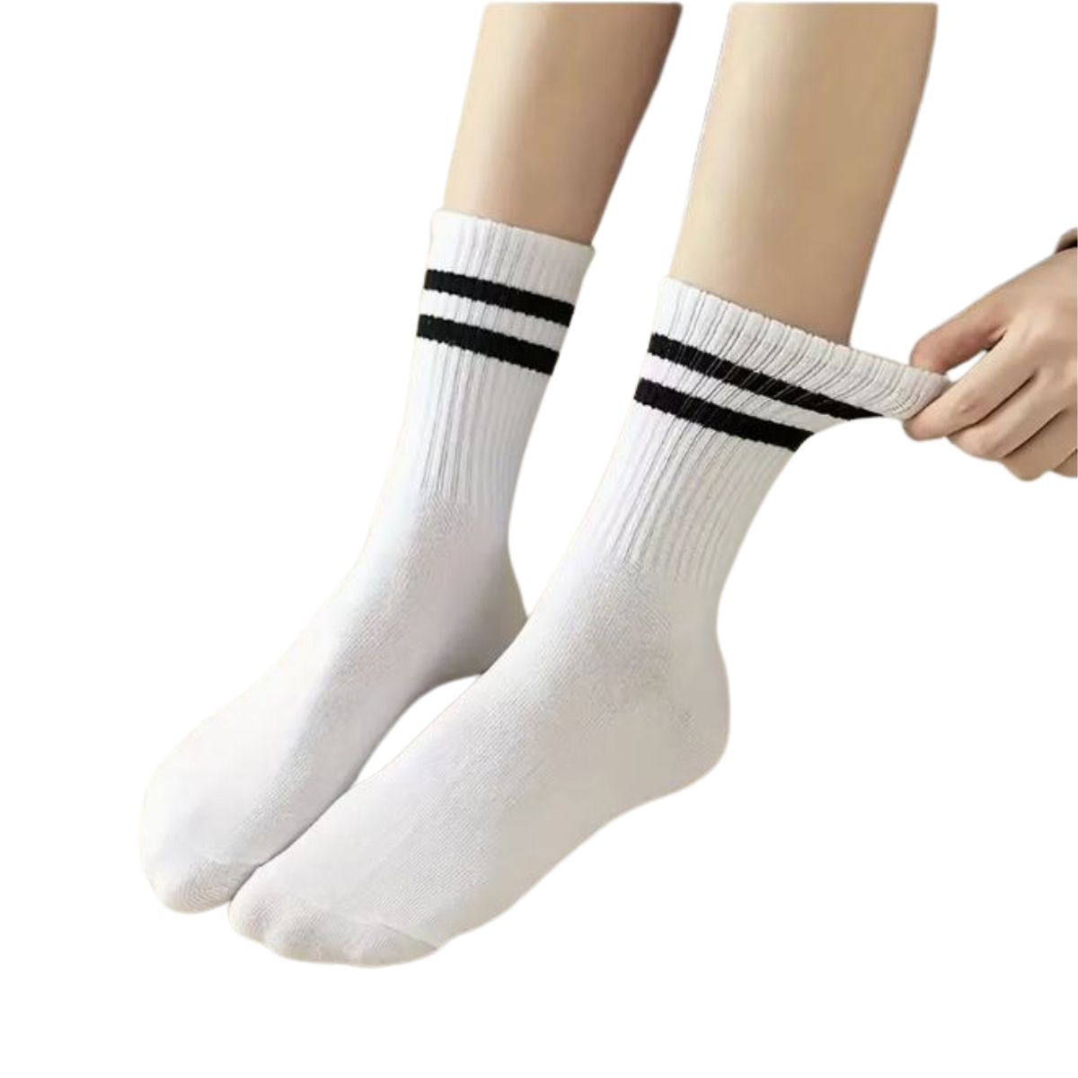 6 pares de calcetines 3/4 con líneas unisex