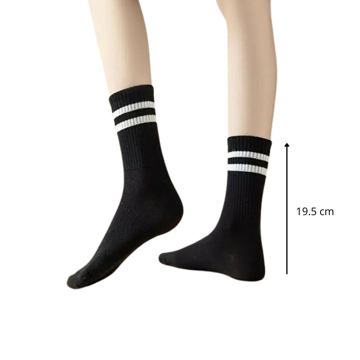 6 pares de calcetines 3/4 con líneas unisex