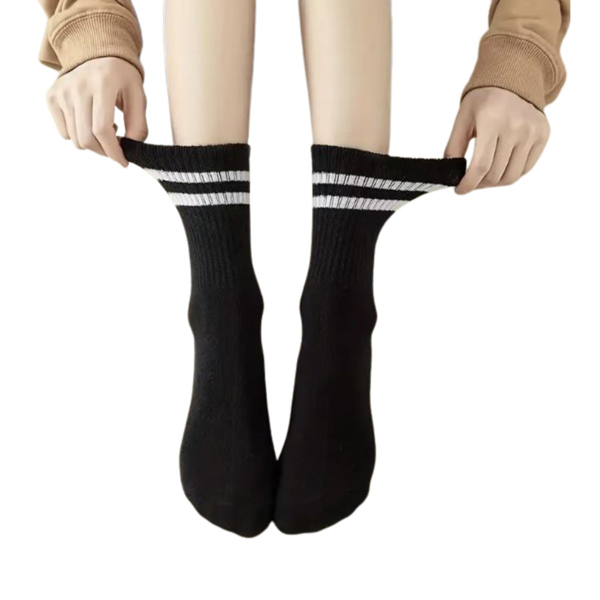 6 pares de calcetines 3/4 con líneas unisex