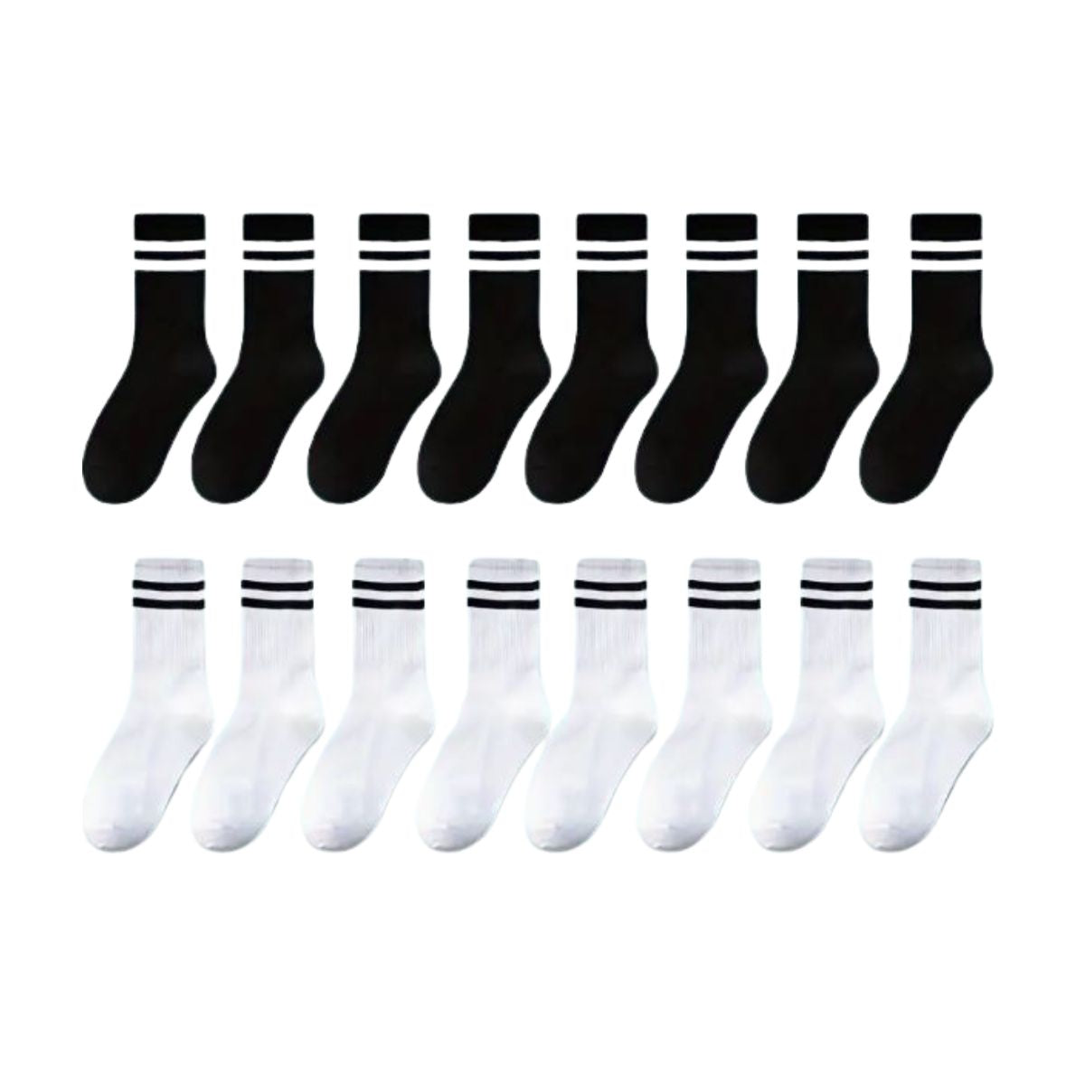 6 pares de calcetines 3/4 con líneas unisex