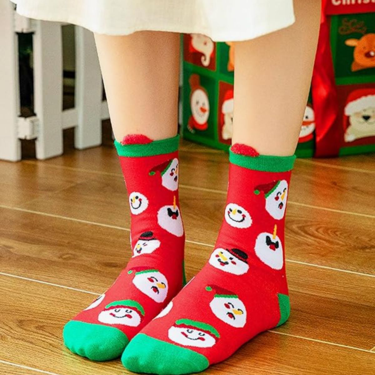 calcetines navideños con orejitas largas (6 pares)