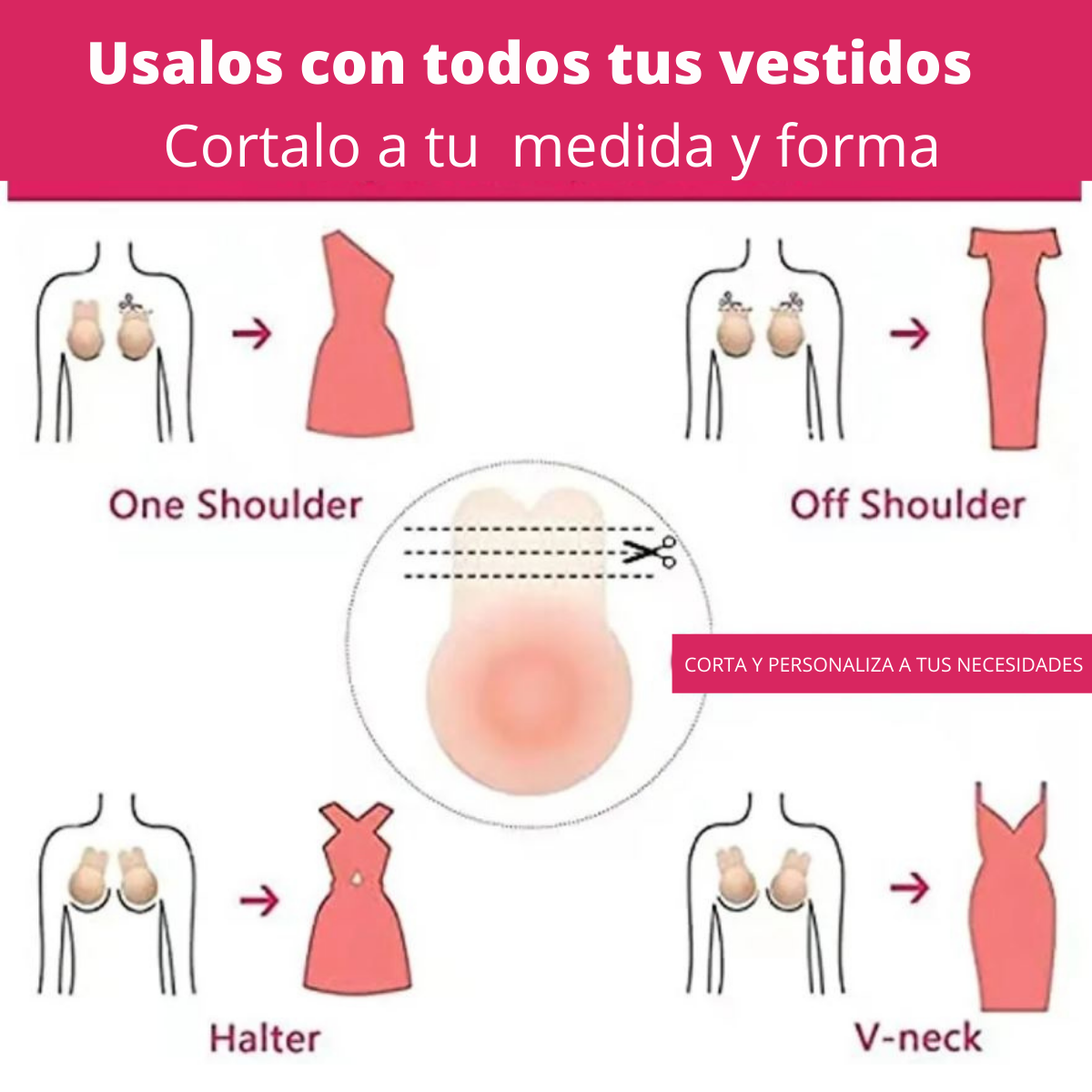 pezonera de silicona invisible push up 12 pares