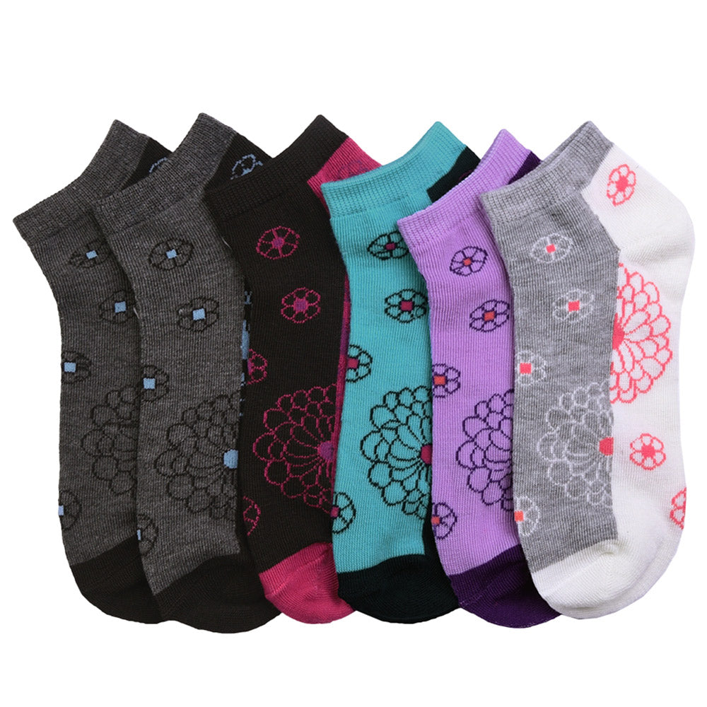 12 pares de calcetines para dama uso casual diseños surtidos