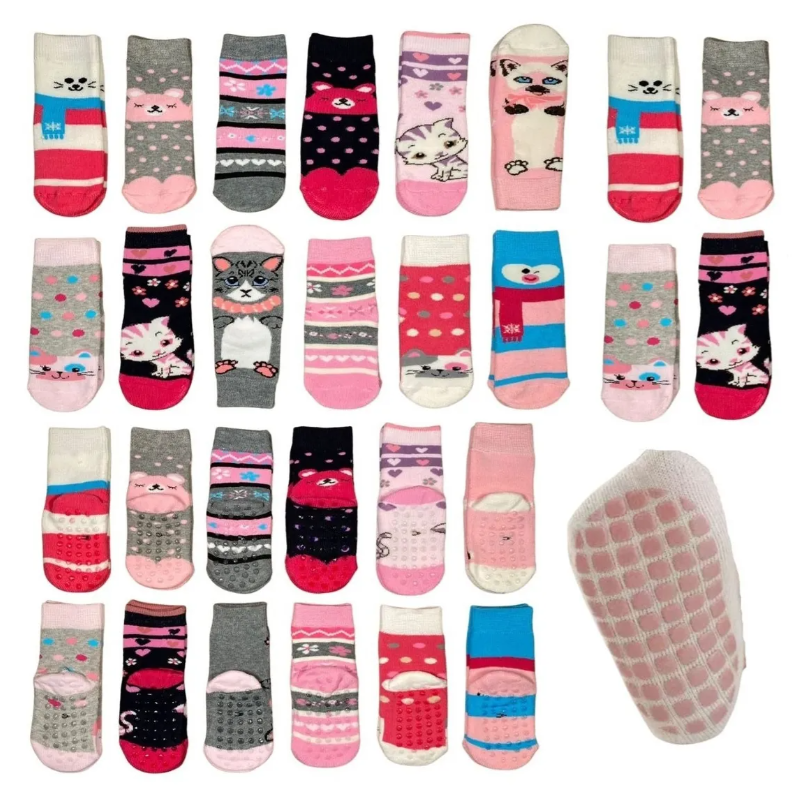 calcetines antiderrapantes  para niñas varias tallas (6 pares)