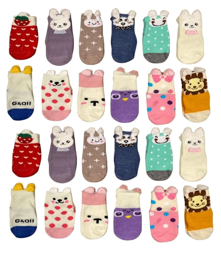 Kisgyst 6 pares de calcetines de algodón antideslizantes para bebé, con  suela antideslizante para recién nacido, niño y niña