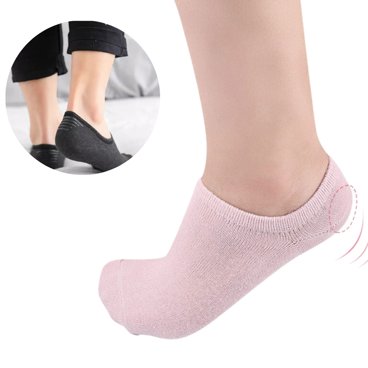 calcetines invisibles antiderrapantes silicon (12 pares)