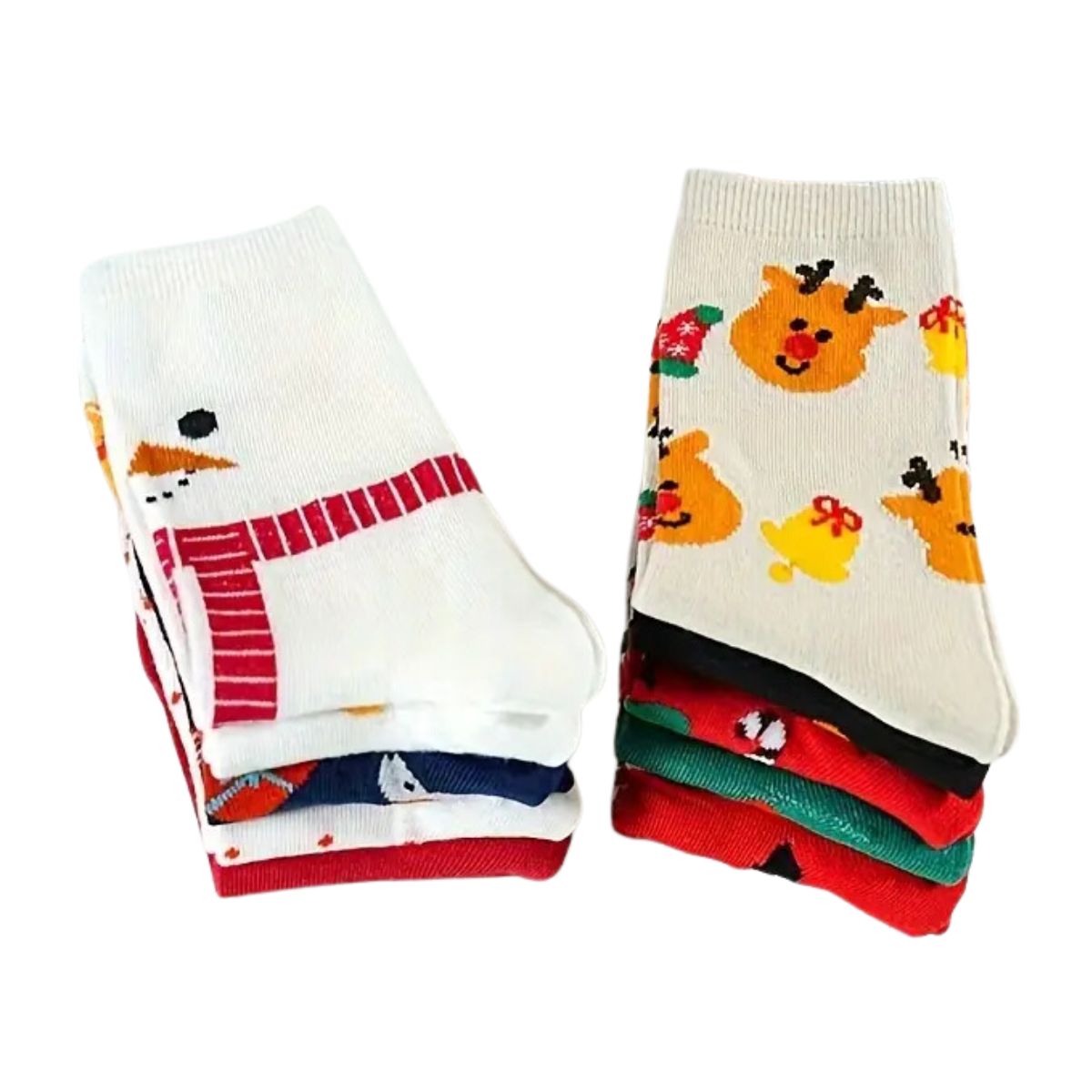 12 calcetines navideños largos unisex