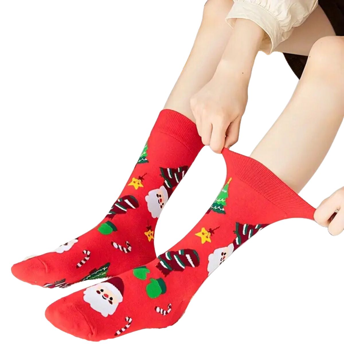 12 calcetines navideños largos unisex