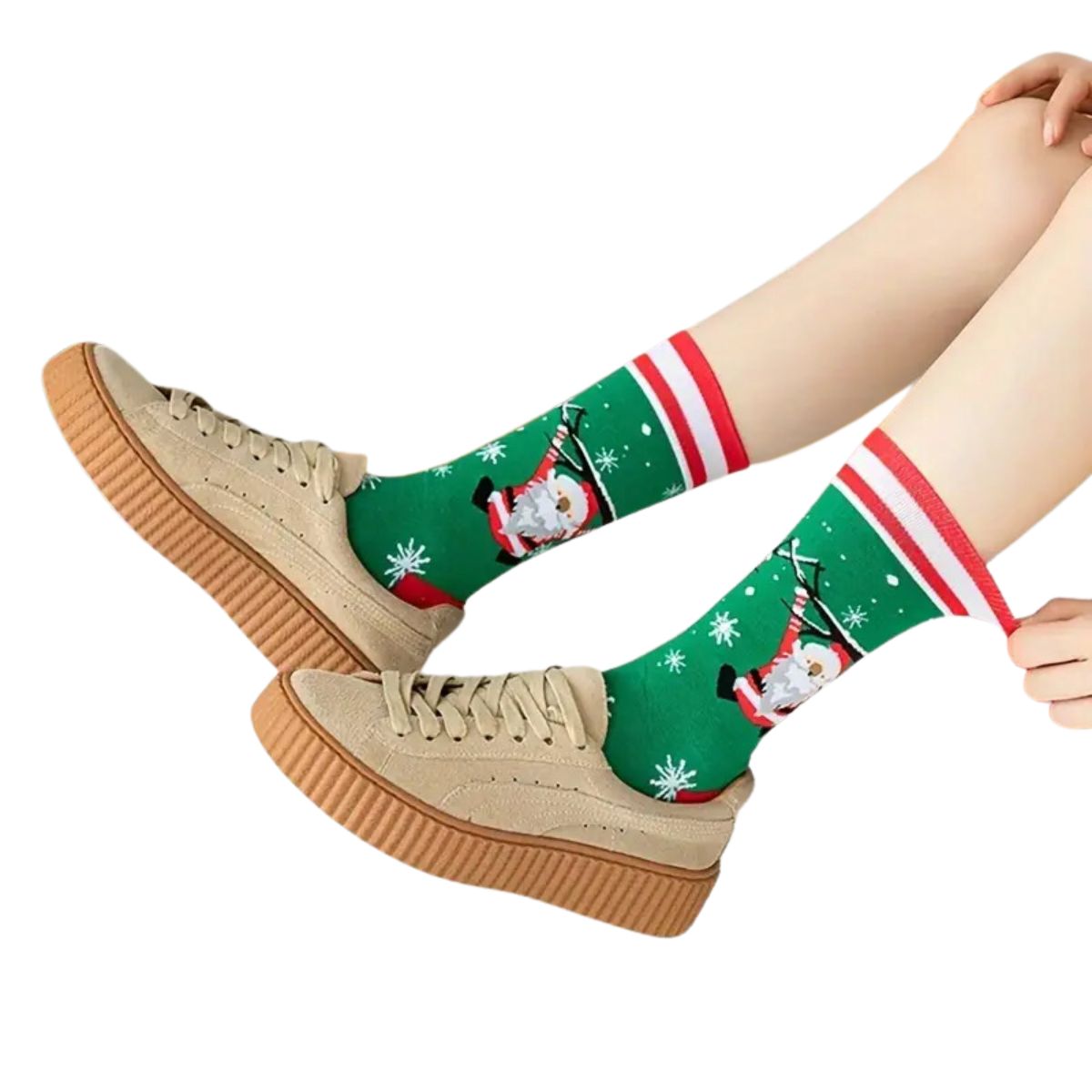 12 calcetines navideños largos unisex