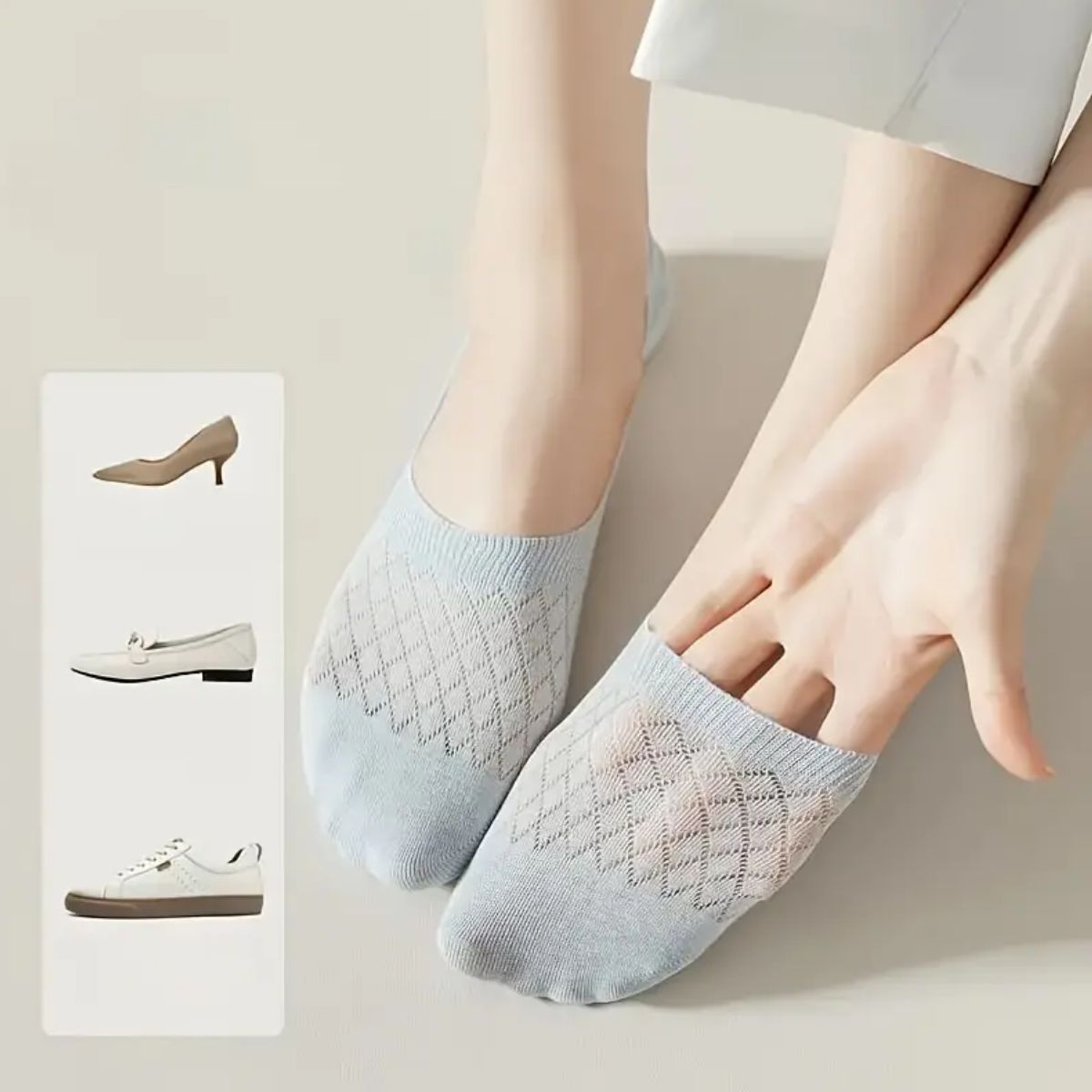 6 pares calcetines invisibles caballero antideslizantes cómodos