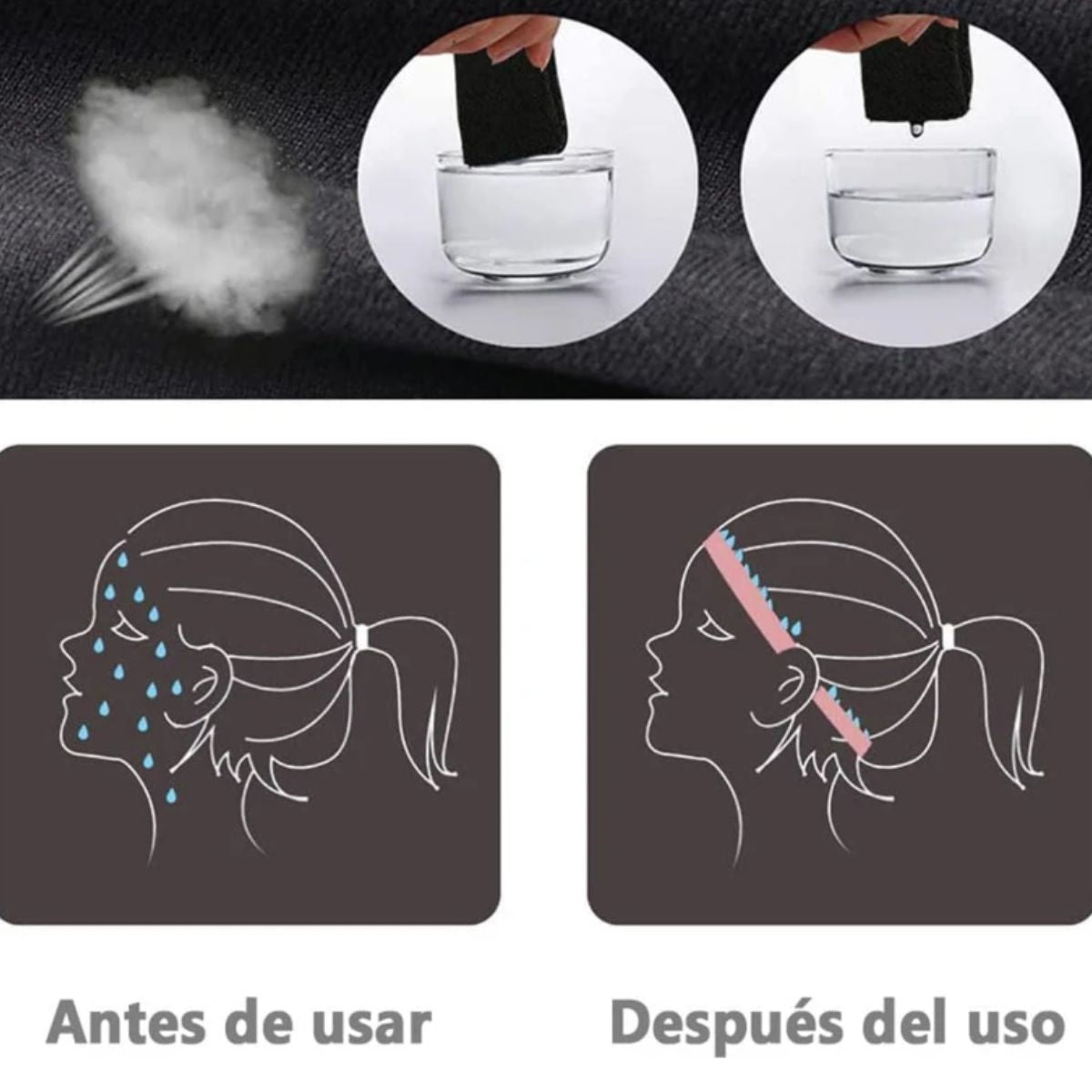 banda deportiva para cabeza unisex 6 piezas