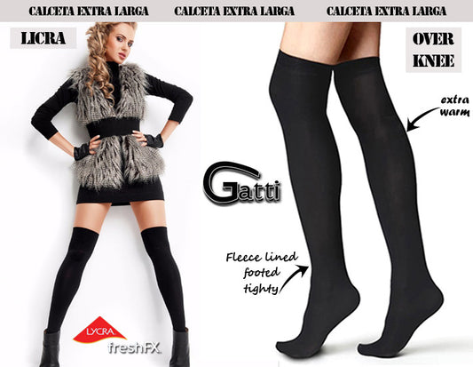 Calcetas extra largas licra (1 par)