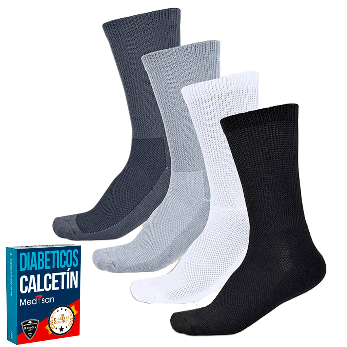 calcetines de algodón diabético paquete de 12 pares