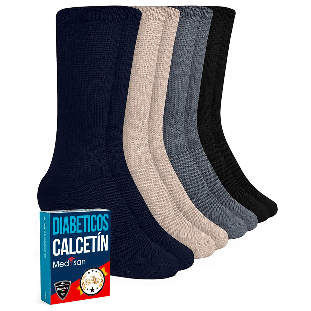 calcetines de algodón diabético paquete de 12 pares