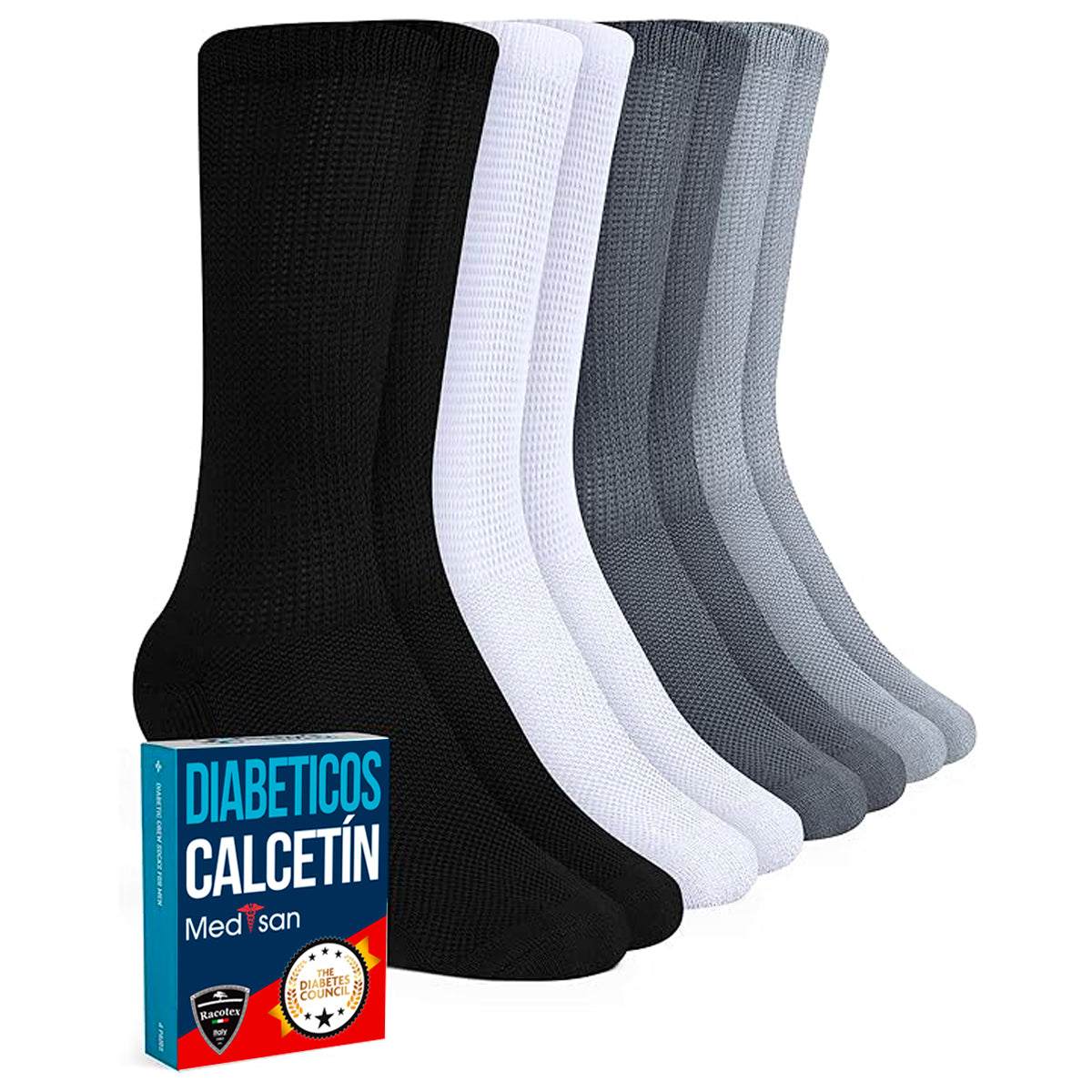 calcetines de algodón diabético paquete de 12 pares