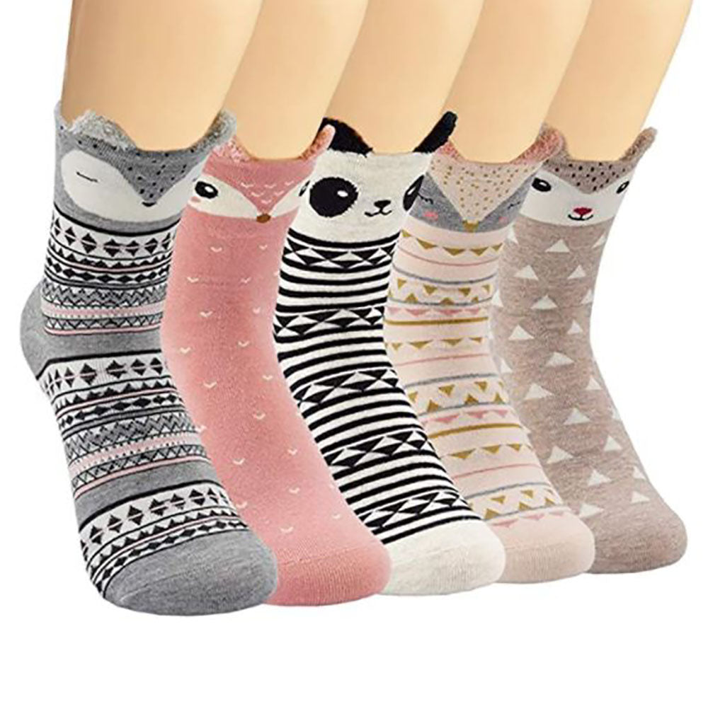 calcetas tres cuartos con diseños de animalitos (12 pares)