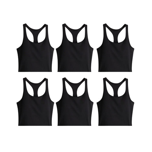 6 Blusa Top Deportiva Corta Para Mujeres Multiples Deportes