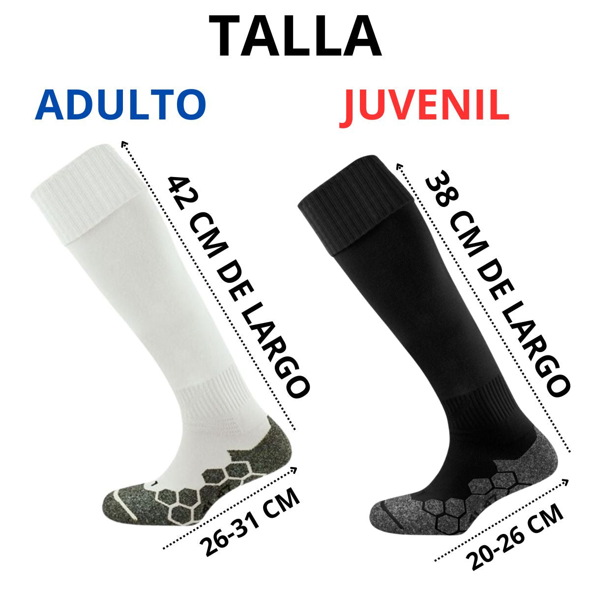 calceta de futbol pro paquete de 12 pares