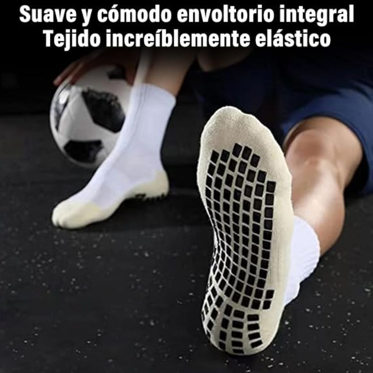 12 pares calceta de futbol antiderrapantes