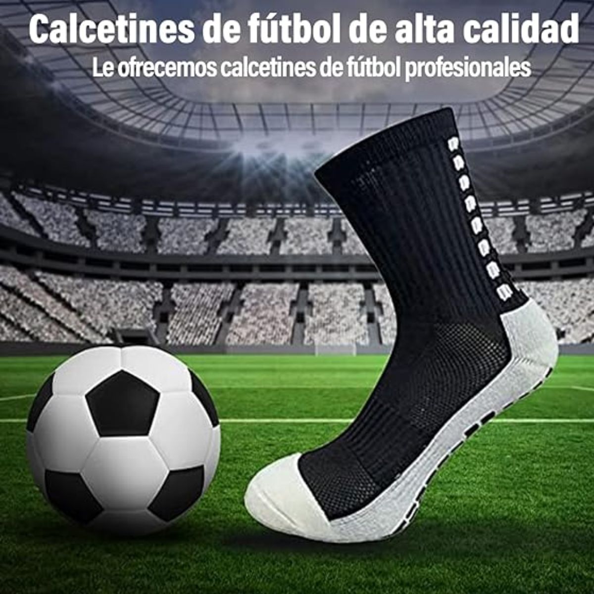 12 pares calceta de futbol antiderrapantes