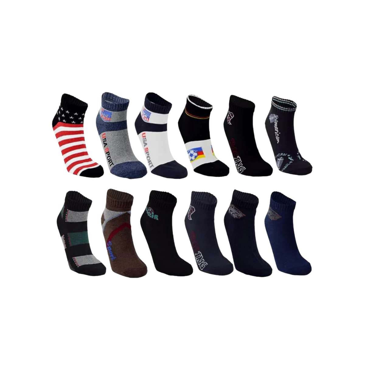 tin  100% algodón diseños deportivo de caballero paquete 12 pares