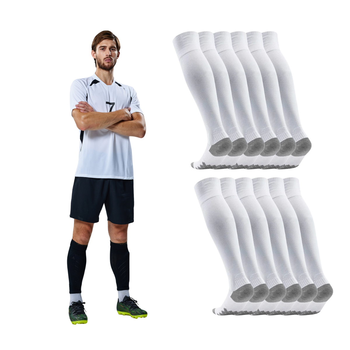 6 pares calceta futbol compresion graduada